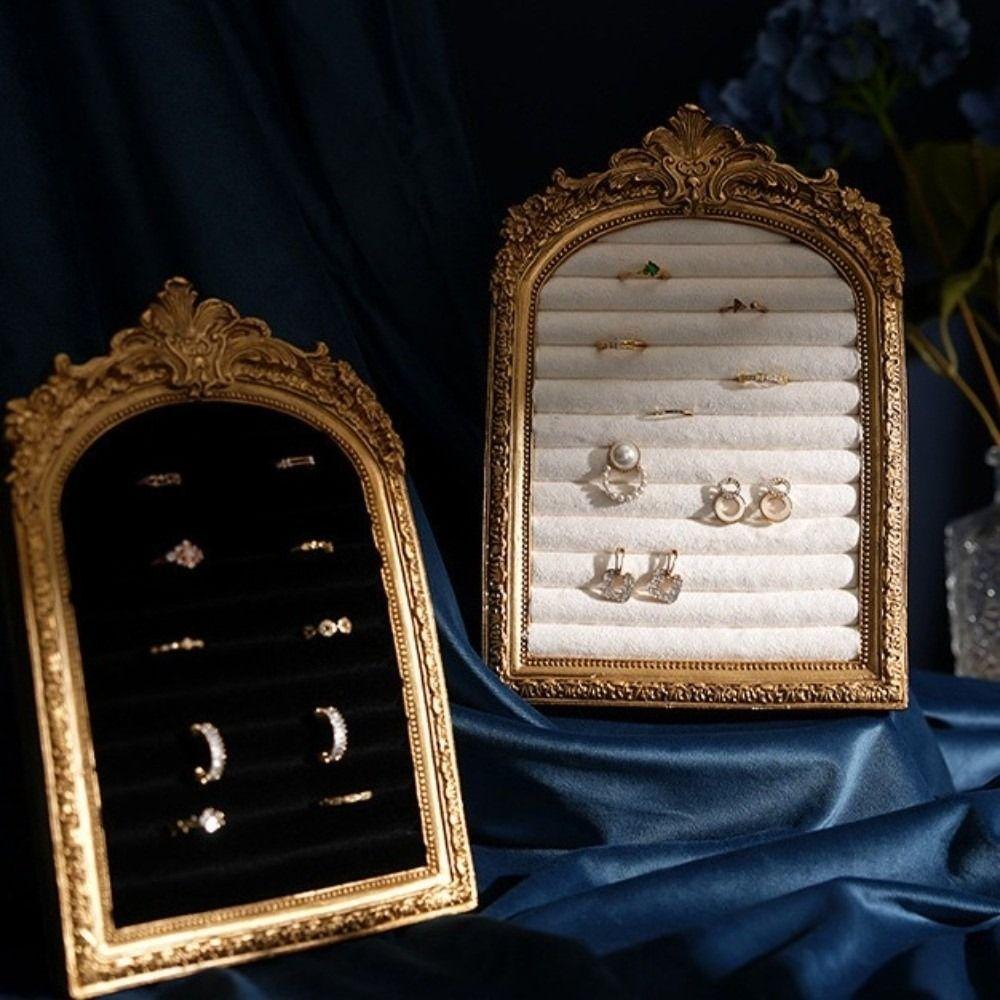Velvet Jewelry Display Rack Picture Frame Shape Earring Ring Shelves Home Decoration