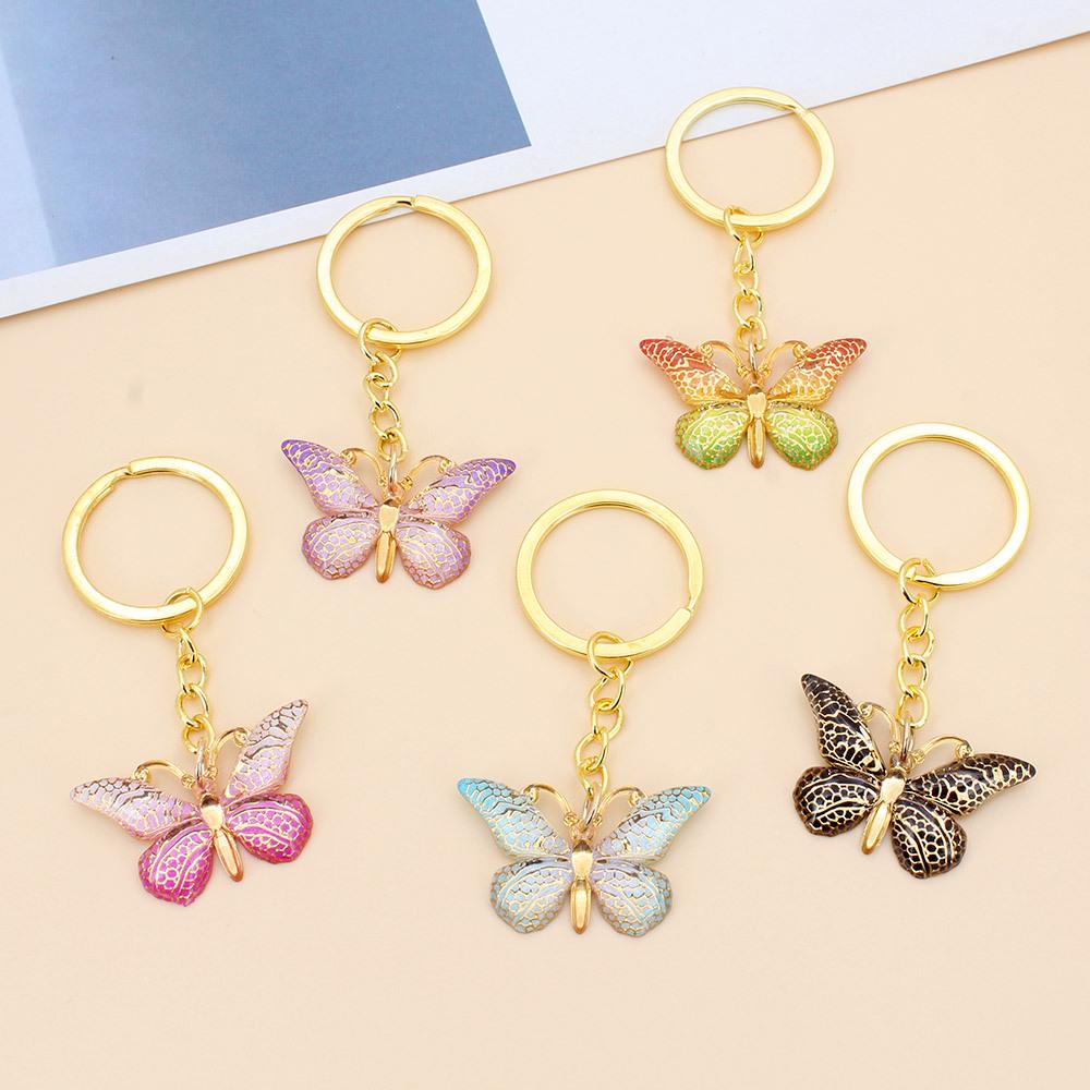 Colorful Butterfly Pendant Keychain and Earphone Bag Ornament for Girls