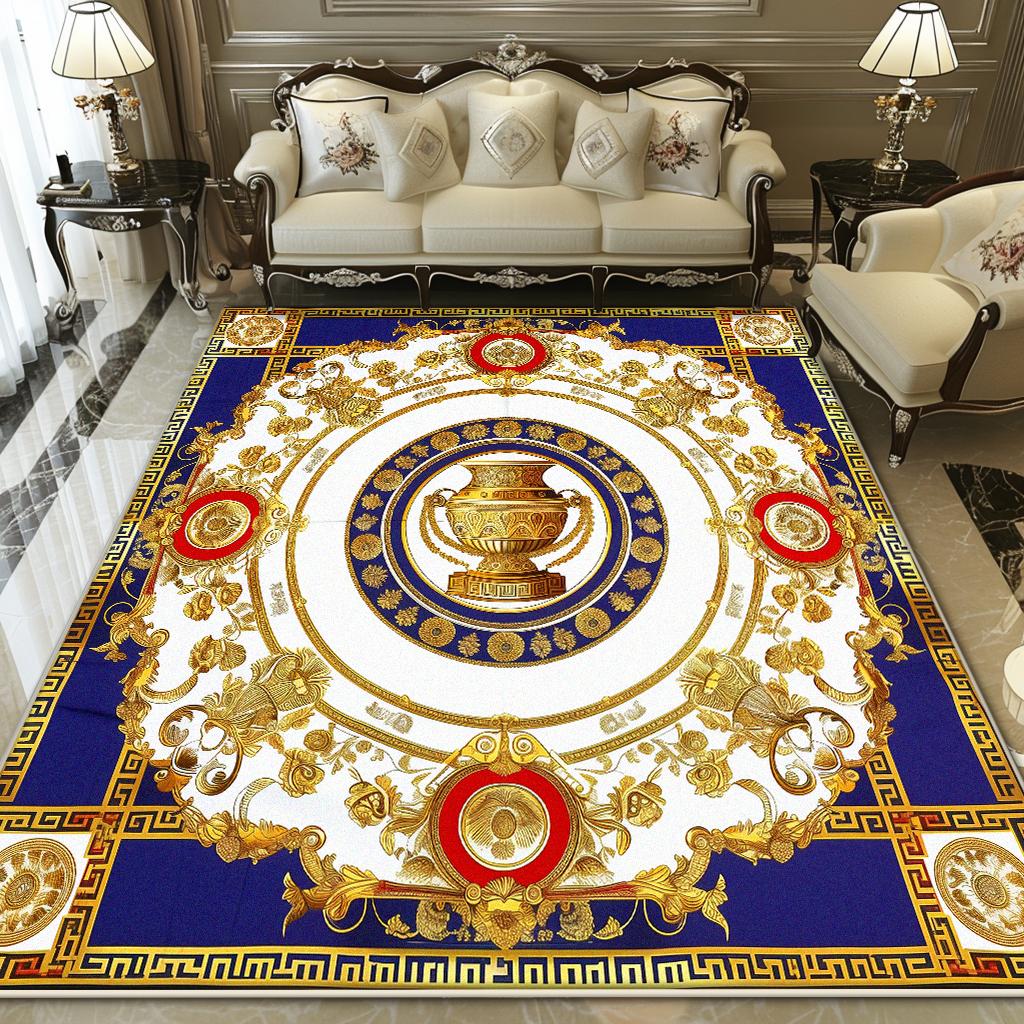 European Style Luxury Living Room Carpet Abstract Decoration Home Large Area Rugs Lounge Bedroom Foldable Plush Floor Mat Sofa