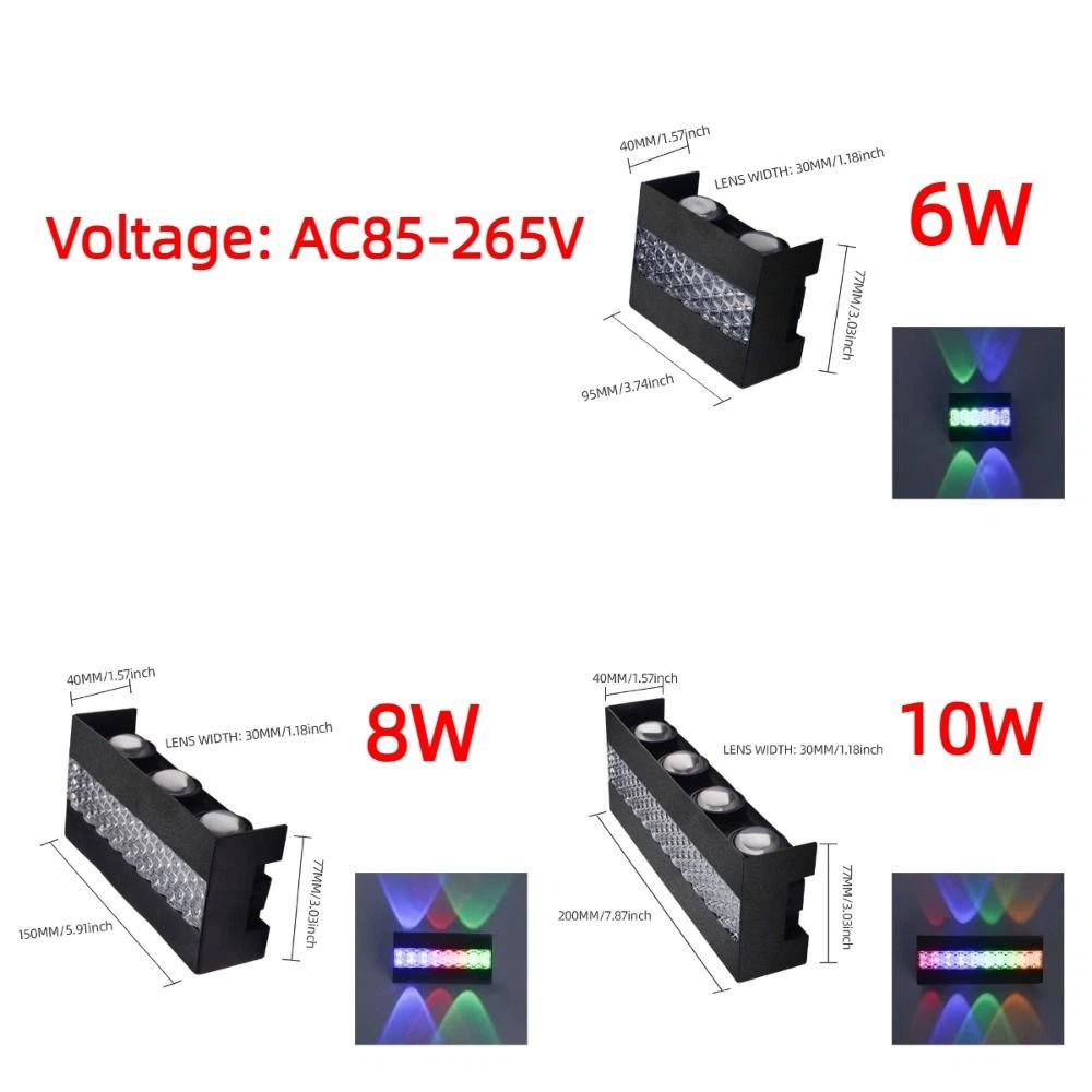 AC85-265V LED Wall Lamp Up Down Illumination 10W/8W/6W Waterproof Wall Light Modern Energy Saving Wall Washer Light House