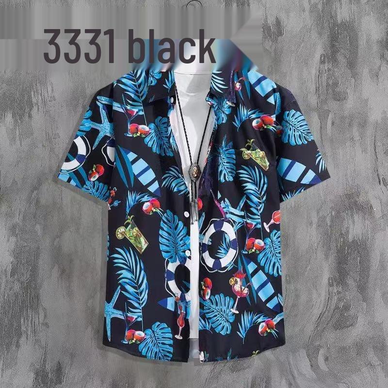 Unisex Summer Floral Short Sleeve Shirt - Hainan Sanya Travel & Casual Hong Kong Style Fashion