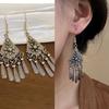 Bohemian retro tassel earrings with fashionable ethnic style and temperament, ear hooks with a niche and high-end feel, versatile earrings