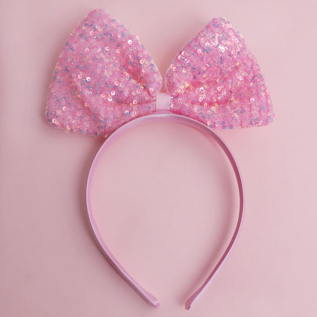 Colorful Glitter Bow Headband - Festival & Party Accessory for Kids