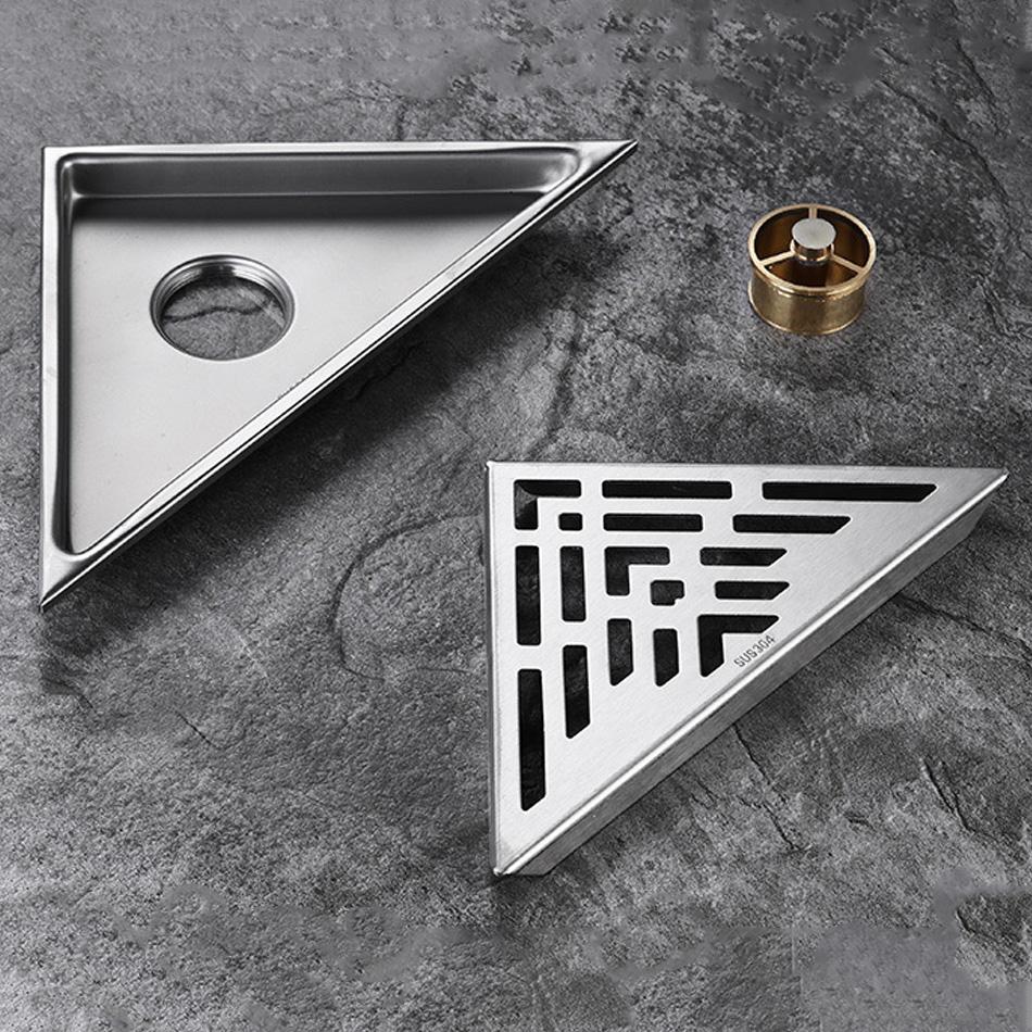 Dreieckiger Bodenablauf 304 Edelstahl Küche Badezimmer Dusche Abfallgitter Sieb WC Wasser Geruchshemmend Eckbodenabläufe