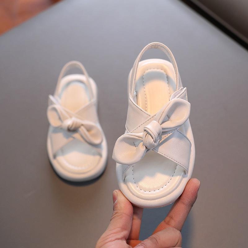 Girls' Solid Soft-Sole Children's Beach Shoes / Summer Girls' Bow Solid Color Sandals