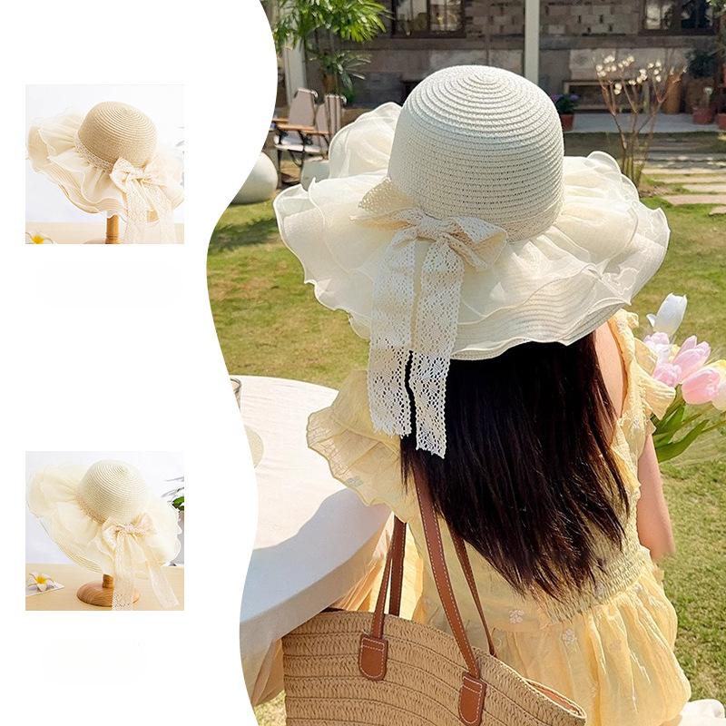 New Summer Wavy Straw Hat Fashionable Windproof and Breathable Versatile Sun Hat Women's Ultraviolet Sun Protection Sun Protection Hat