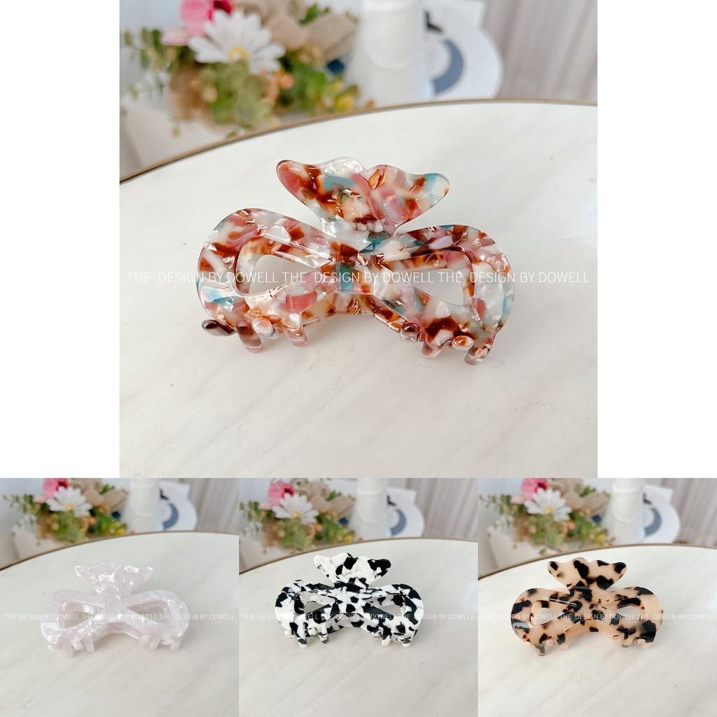 Fashionable Large Hollow Bow Hair Claw Clip For Women In Trendy Black And White Patterns