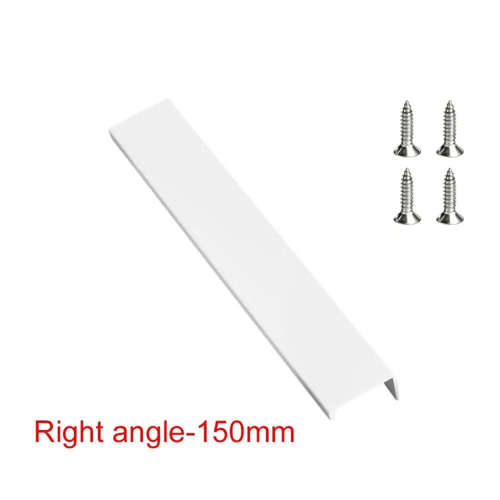 80/120/150/200mm White Hidden Cabinet Handles Aluminum Alloy Kitchen Cupboard Drawer Knobs Long Pull Handle with 16mm Screws