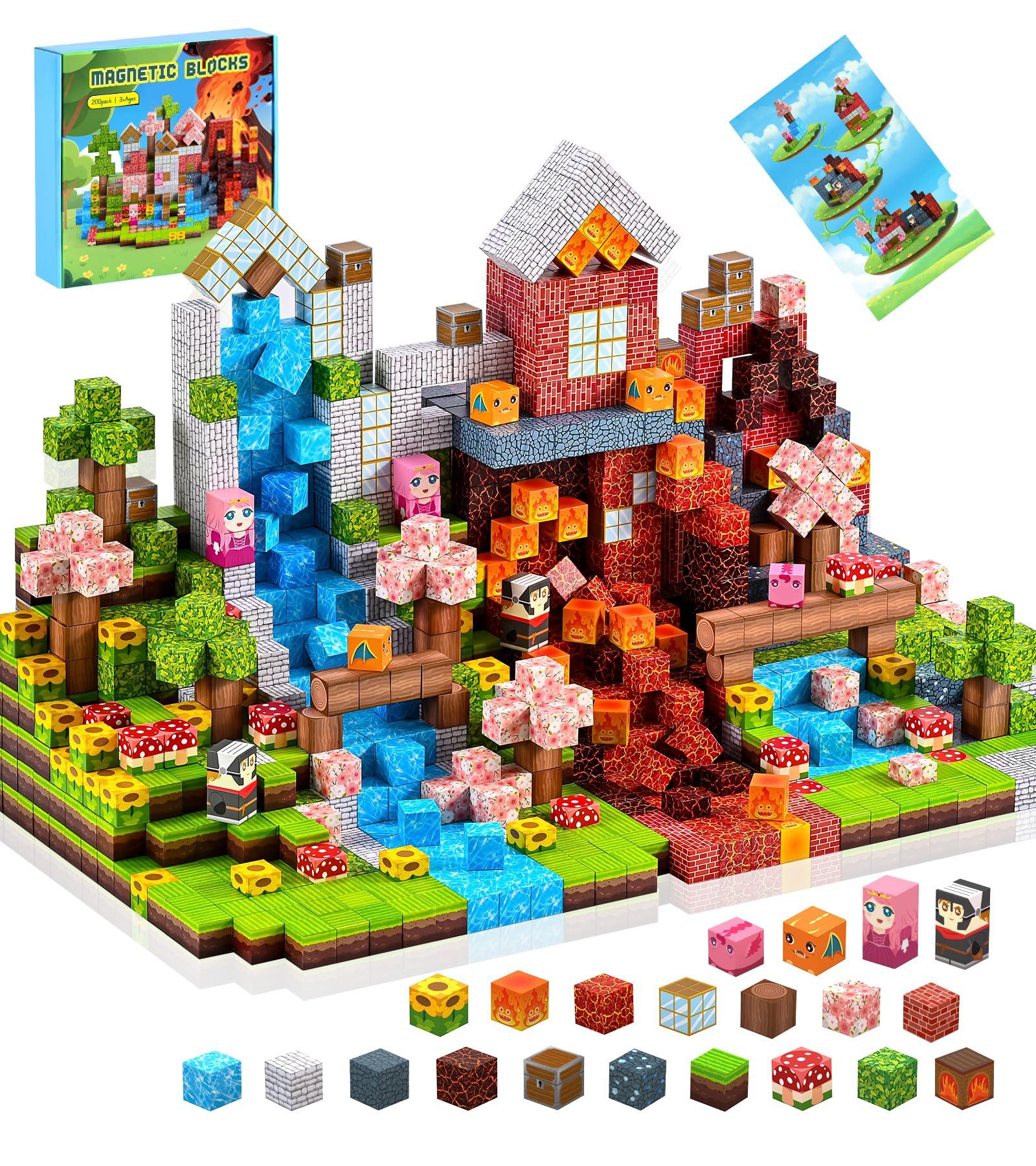 

Cimetech Magnetic Building Blocks - 200-Piece Lava Building Set (Kids Ages 3+) Develops Focus, Mathematical Thinking, Spatial Awareness, Creativity,