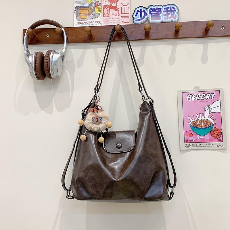 Retro Large-capacity Backpack Women's New Autumn and Winter Versatile Commuter Single Shoulder Messenger Tote Bag