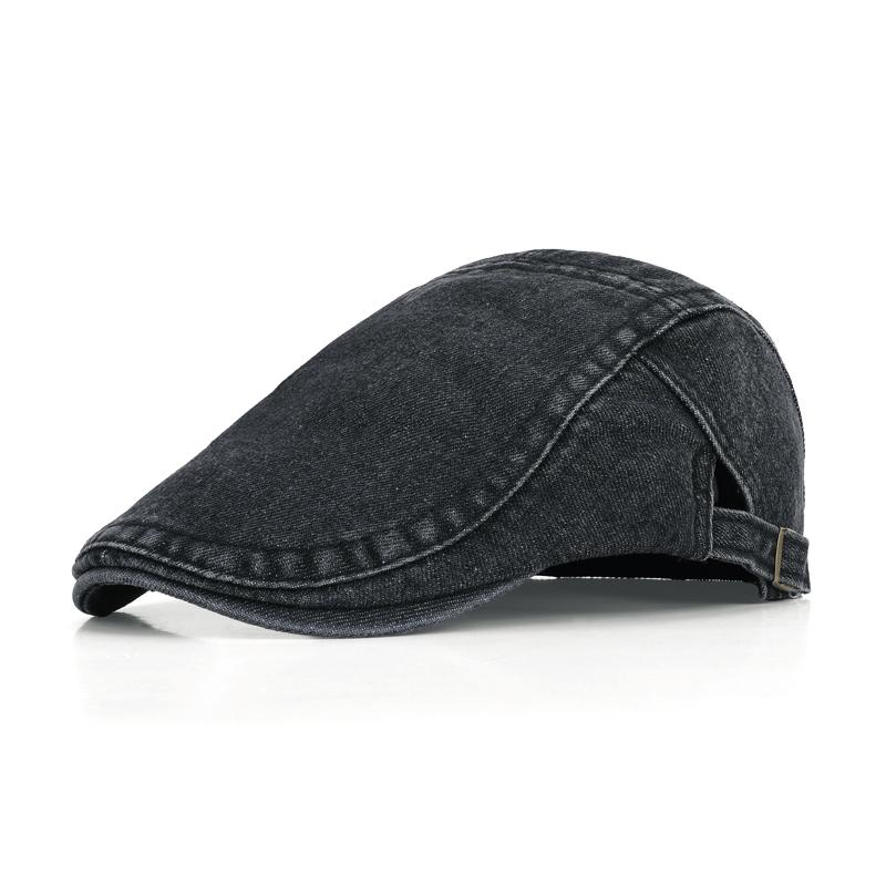 

6164-New summer women s sunscreen sunshade hat - children s fashionable casual painter hat - Japanese-style baseballcap-berethat One Size чёрный