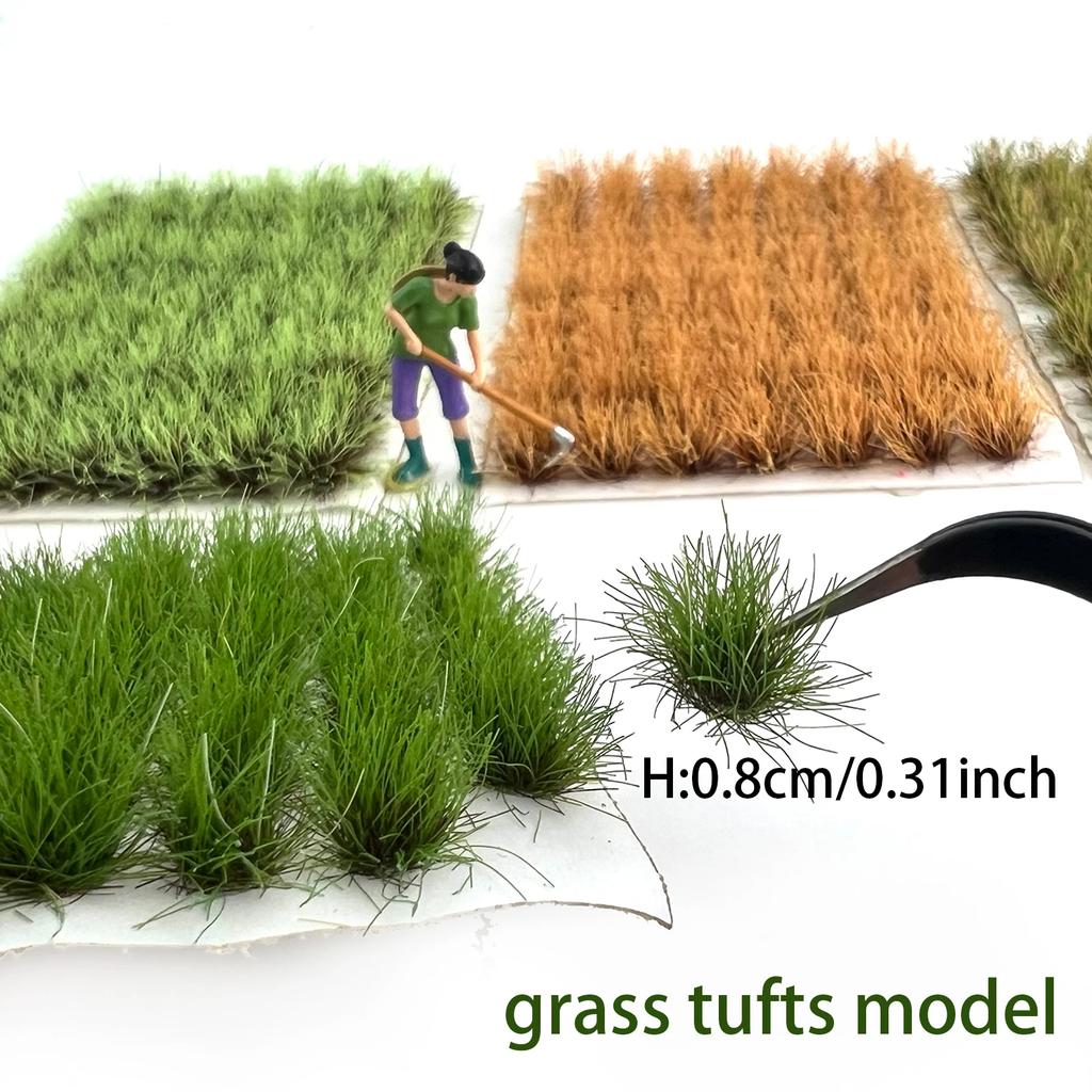 70/91 Tufts Static Grass Tufts for Miniature Garden Decor,Tiny Bonsai Model Grass Tufts,Crafts Scene Decor,DIY Micro Landscape