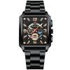BINBOND Classic Men Watches Square Type Watch for Man Quartz Movement Stainless Steel Waterproof Luminous Date Trend Watch