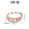 18K Gold Crown Ring with Diamond for Women Micro Paved Zircon Princess Ring