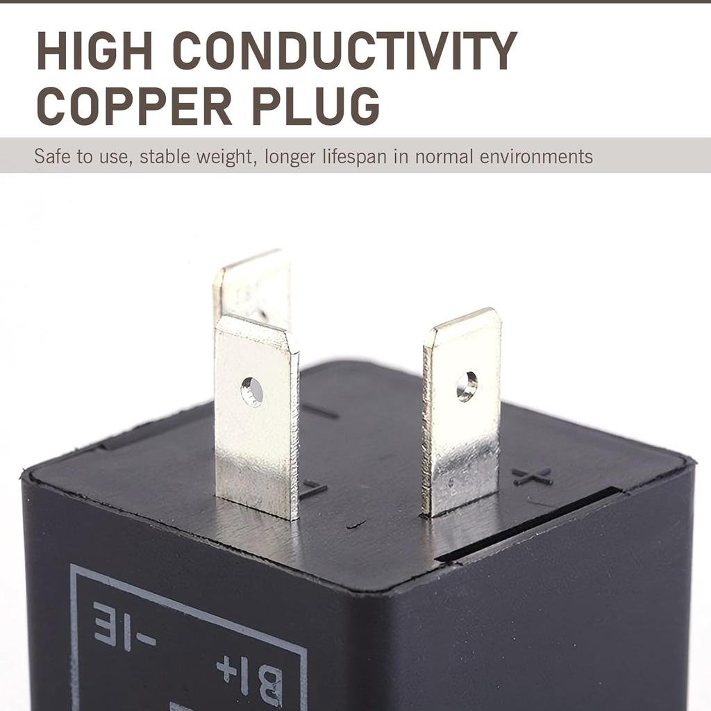 3 Pin Flasher Relay, CF-13 Adjustable Fixed Frequency Electronic Blinker Relay, LED Flasher Relay Turn Signal Relay for Solves Flash Problem,