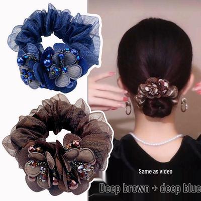 Luxurious Organza Mesh Hair Tie - Double Layer Floral Accessory