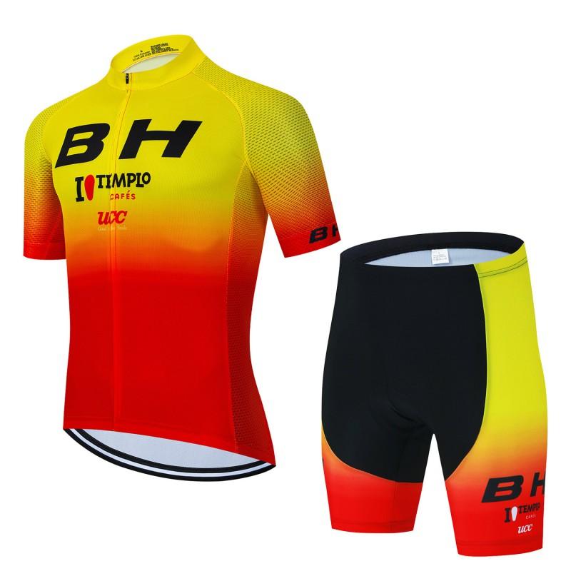 Mens MTB Cycling Jersey Shorts Set Breathable Quick-Dry Short Sleeve Bike Sportwear Ride