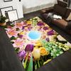 "Floral Carpet with Colorful Roses Tulips and Sky View Design" Suitable for Use As an Anti-slip for Living Room Bedroom Sofas