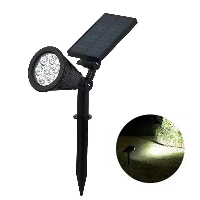 7 LED Außen Solarstrahler Helligkeit Einstellbar Wasserdichter Spotstrahler für Außen Garten Hinterhof Einfahrt Deko Beleuchtung