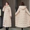 Cotton Woman 2025 New Korean Winter Mid-Length Thickened Ethnic Style Down Padded Jacket Over the Knee Padded Jacket