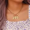 Embossment Daily Jewelry New Trendy Pendant Necklace Geometric Square Pendant  Meaningful Gift