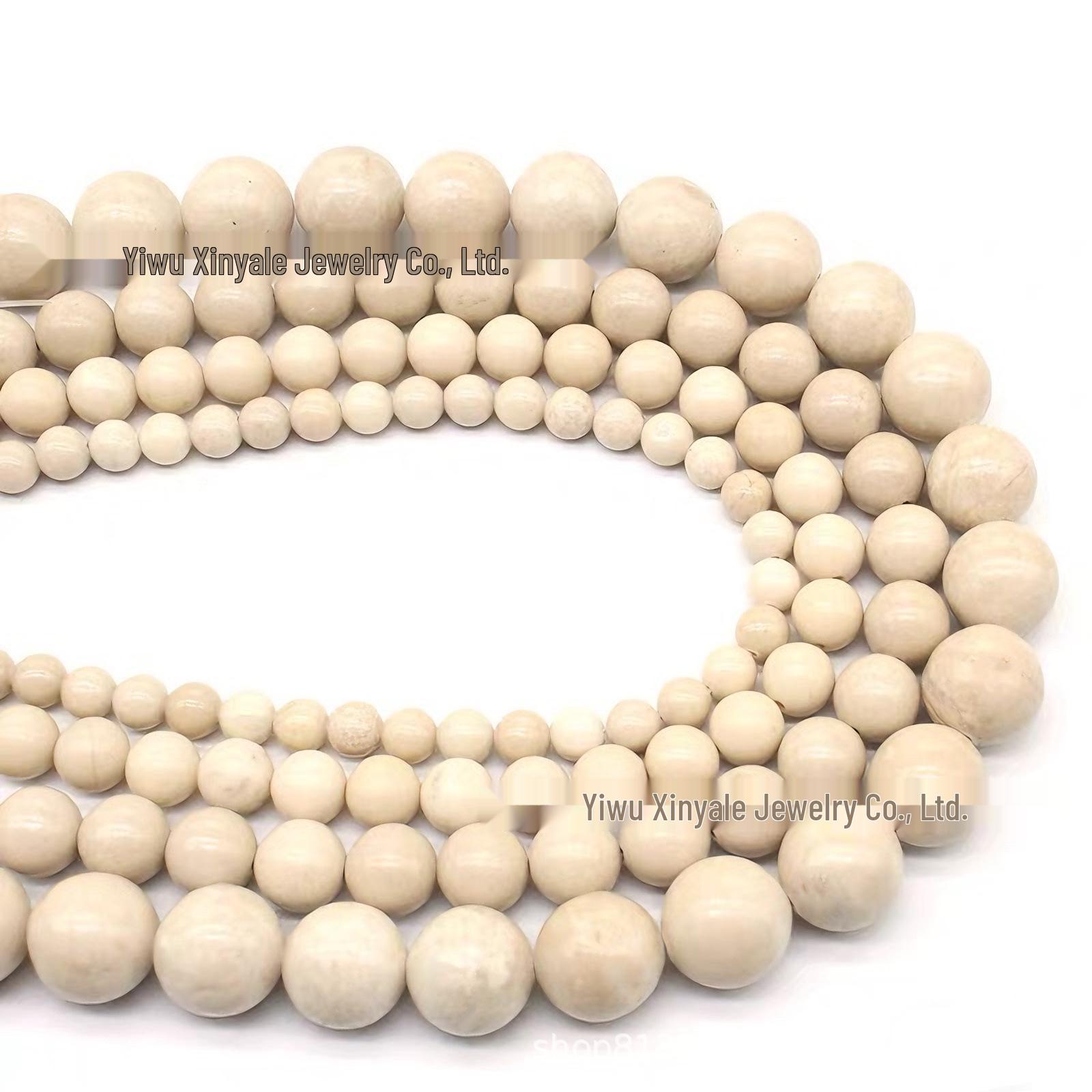 

Whitened Stone Round Loose Beads for Handmade DIY Semi-finished Bracelets and Jewelry Accessories. 6mm/~60 pcs