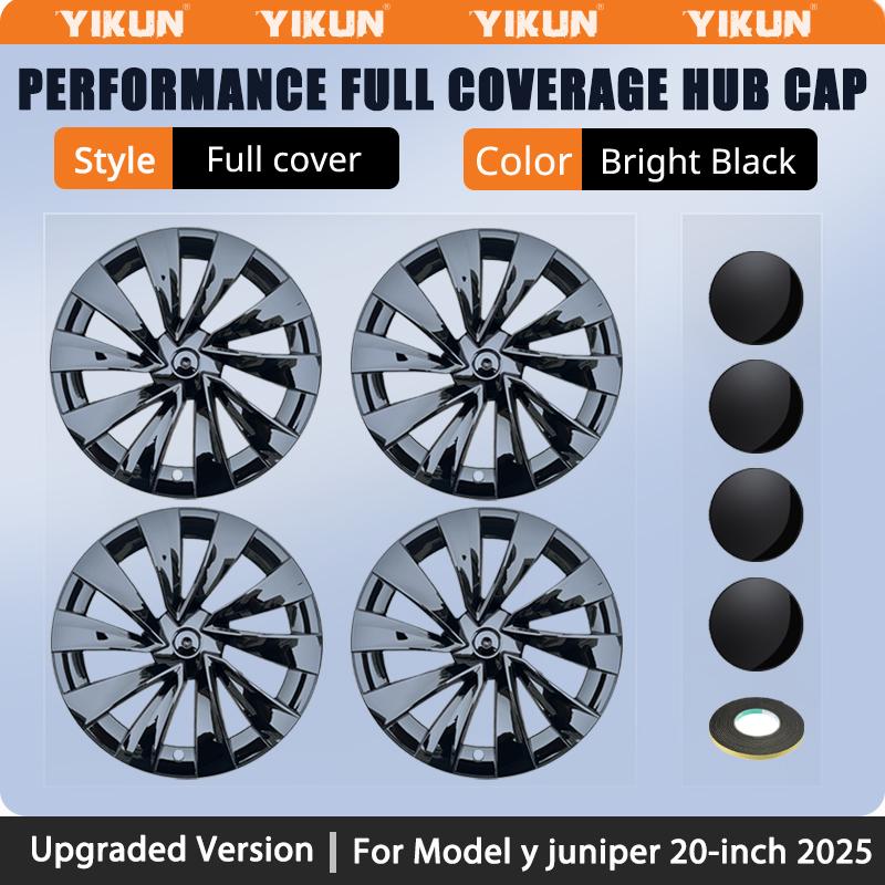 4PCS Hubcaps 20 Inch for Tesla Model Y Juniper 2025 Performance Wheel Cover for Helix 2.0 Wheels Hub Cap Full Rim Accessories