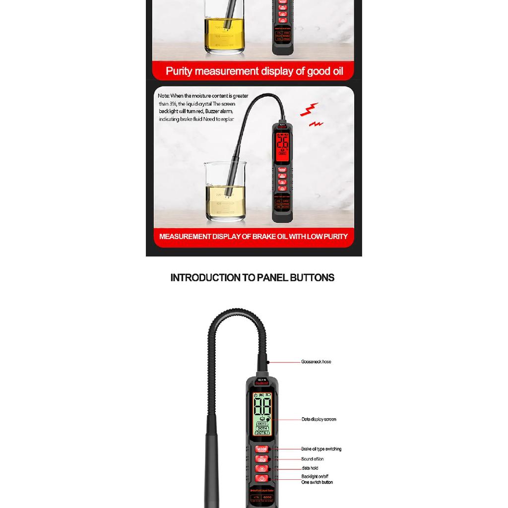 Auto Car Brake Fluid Liquid Tester Pen With 5 LED Car Auto Vehicle Tools Diagnostic Tools Mini Brake Fluid Tester For DOT3/DOT4