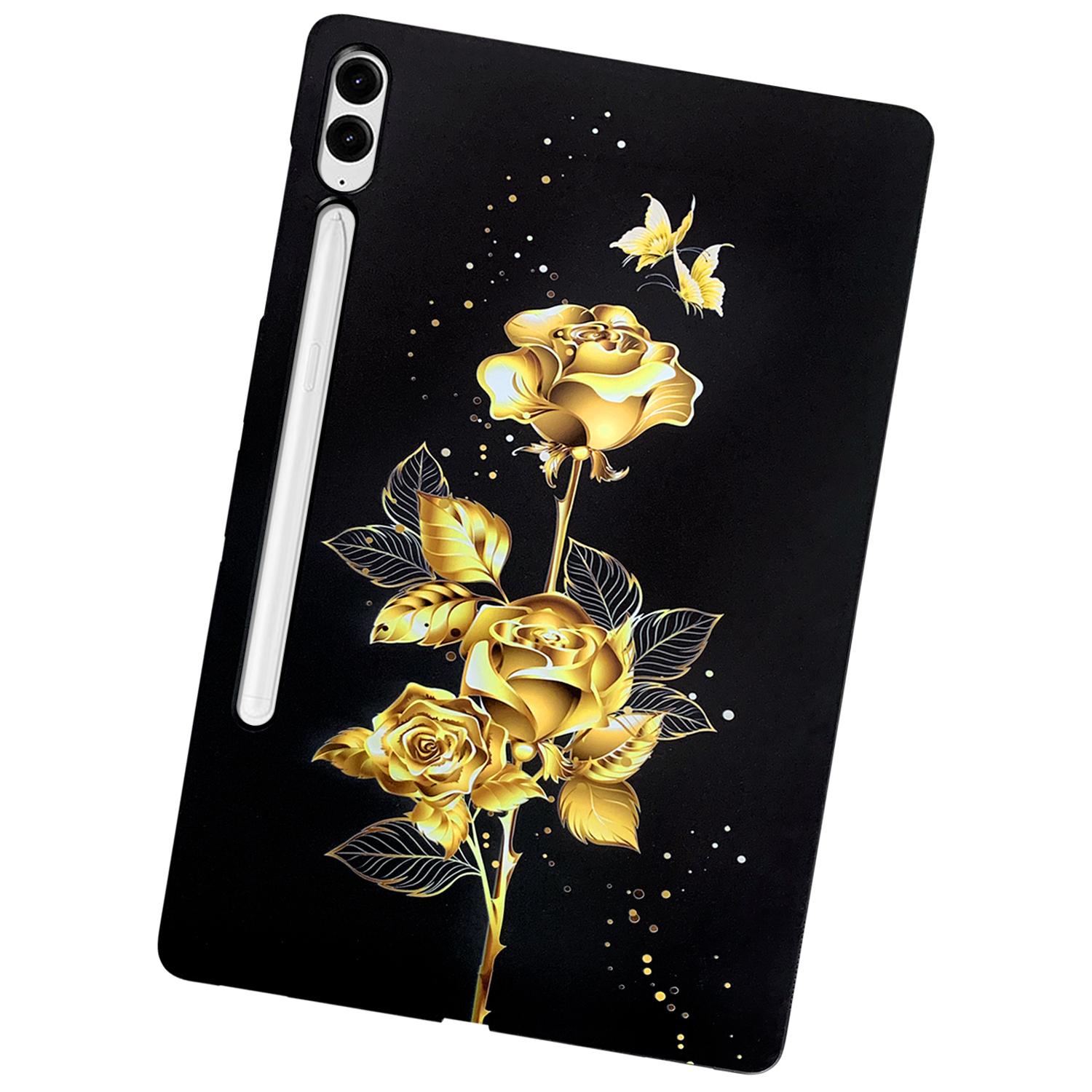 

For Samsung Galaxy Tab S9 FE+/Tab S10+/S9+ TPU Case Pattern Printing Slim Tablet Protective Cover Moon and Butterfly