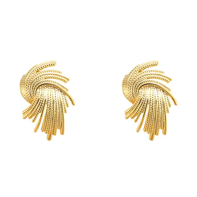 Exaggerated Unique Fashion Korean Metal Weaving Stud Earrings for Women Girl Gift Jewelry Wholesale
