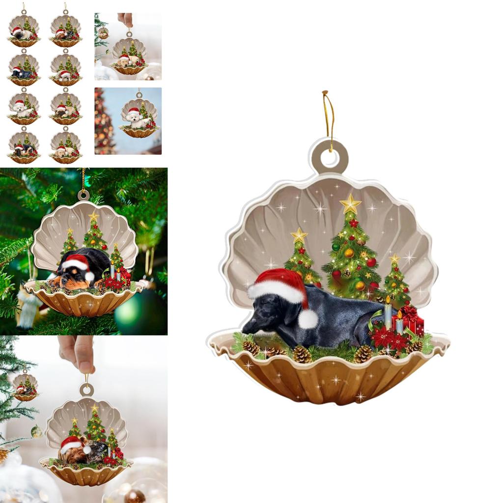 Charming Cartoon Style Acrylic Shell Dog Vehicle Decoration For Home And Holiday