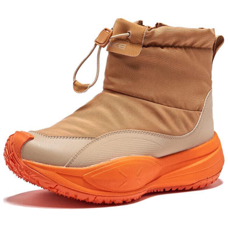 Hongxing Erke Wen Nuan 2.0 Cotton Lined Windproof Water Resistant Short Snow Boots Women Boots Caramel Brown Milk-Tea 52124421227-802