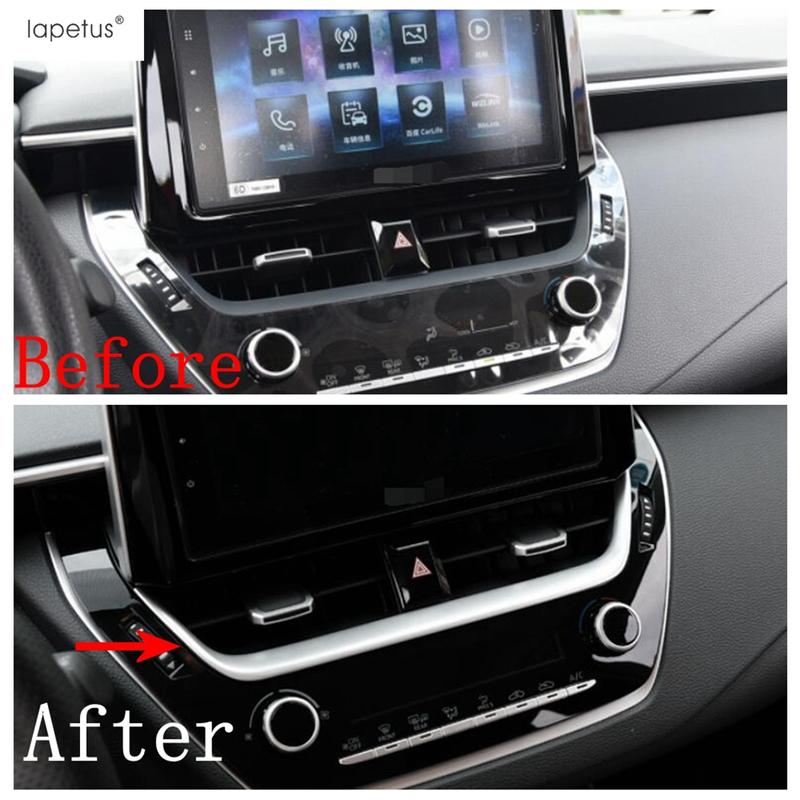 Car Navigation Panel Strip Middle Air AC Vent Outlet Cover Trim For Toyota Corolla E210  - 2025 ABS Red Accessories Interior