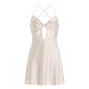 Sexy Ice Ribbon Nightdress & Chest Pad Pajama Set