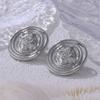 Heavy Industry Medieval Cold Wind Round Brand Earrings Retro Design Titanium Steel Gold Plated Earrings