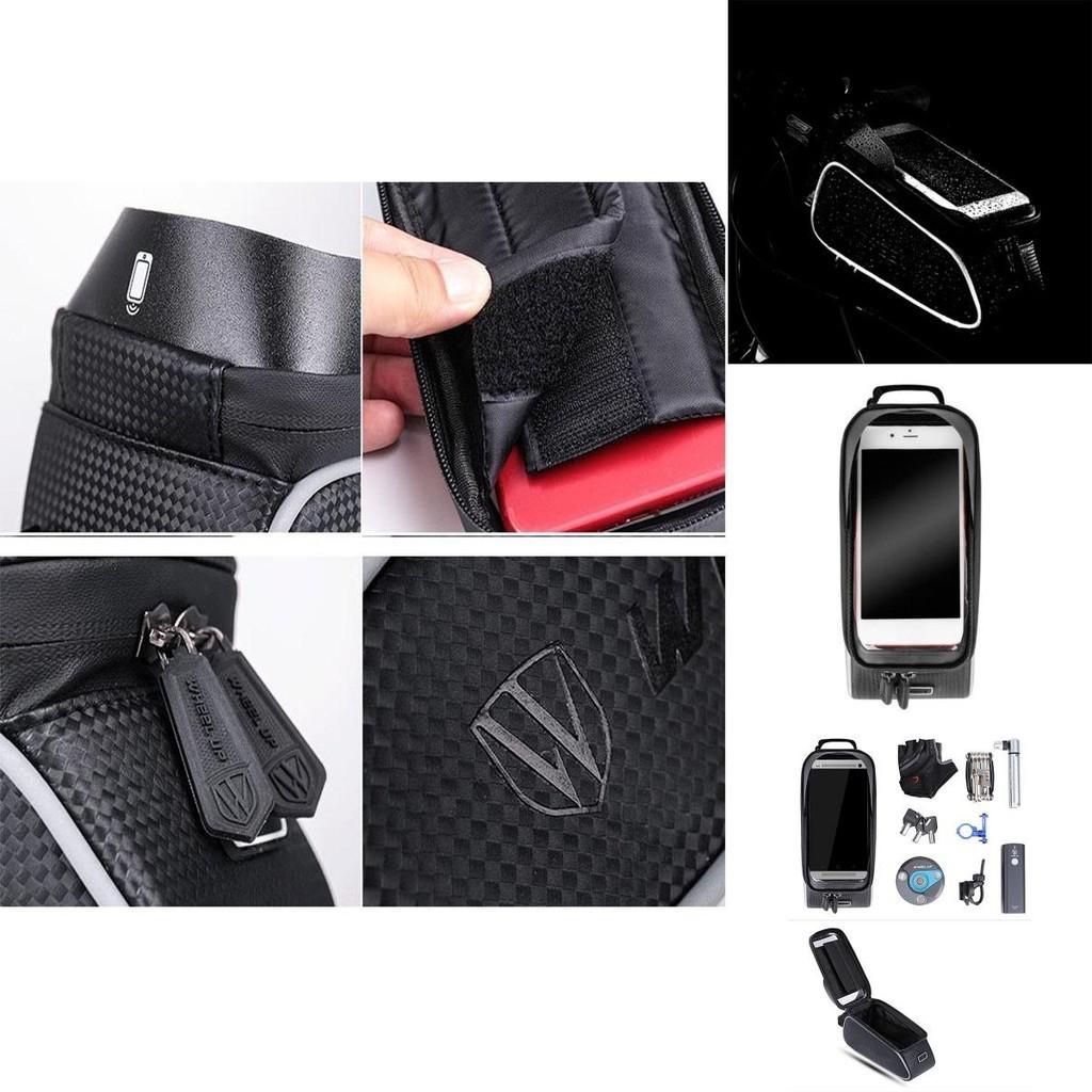 Polyester Bicycle Front Tube Pouch Bag With Transparent Tpu Screen**