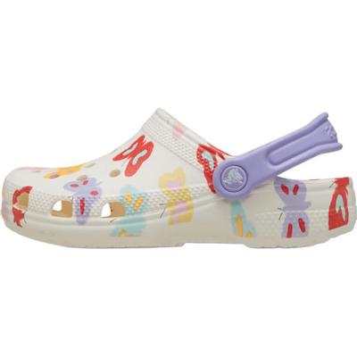 Classic Clog Butterfly Graphic Kids Anti Slip Wear Resistant Low Top Children's Sandals Ecru Kids'