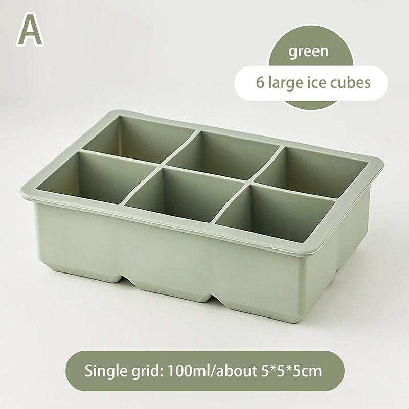 6/15 Grid Big Ice Tray Mold Giant Jumbo Large Food Grade Silicone Ice Cube Square Tray Mold Diy Ice Maker Ice Cube Tray With Lid