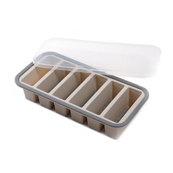 Silicone Food Storage Container with Lid Reusable Freezer Lunch Box Tray Divided Meal Prep Container for Kitchen