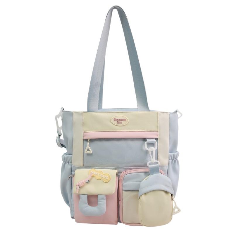 Uczeń Szkoły Podstawowej Harajuku Torba Szkolna Duża Pojemność Blokowanie Kolorów Japońska Uczennica Szkoły Podstawowej Świeży Plecak Kampusowy Torba do Korepetycji