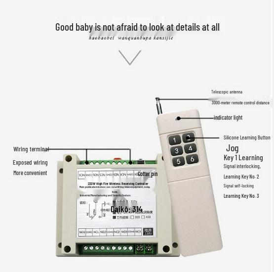 AK AC 110V/220V 6-Way Wireless Remote Light & Appliance Power Switch Six-way Remote Control Switch