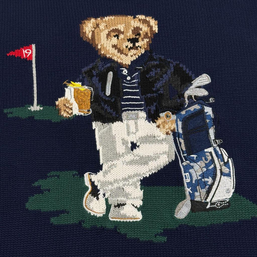 Men's Little Bear Embroidery Cotton Sweater - Autumn/Winter Collection