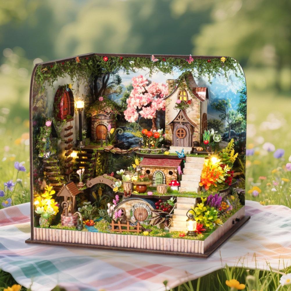 DIY Wooden Miniature Building Kits 3D Forest Whisper Miniature House Puzzle Cottage Casa Dollhouses For Friends Gifts