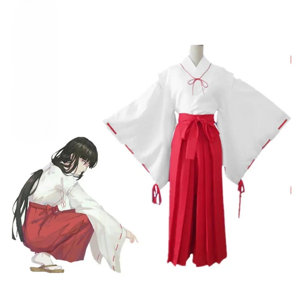 Anime Inuyasha Higurashi Kagome Kikyo Cosplay Costume Kimonos Perruque Chaussures Ensembles Halloween Pour Femme Hommes