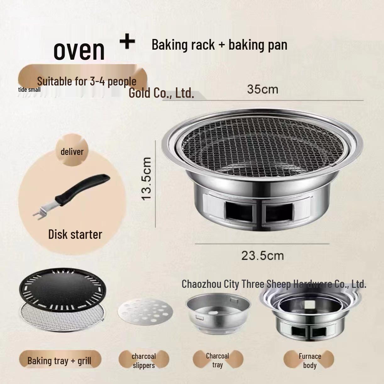 Portable Indoor/Outdoor Smokeless BBQ Grill & Charcoal Stove