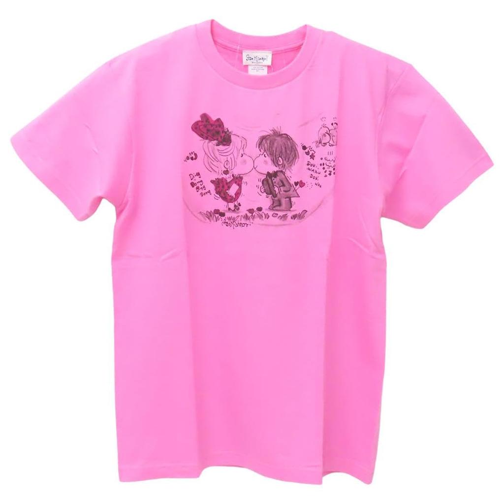 Ado Mizumori kiss size M T-shirt, ribbon, pink,