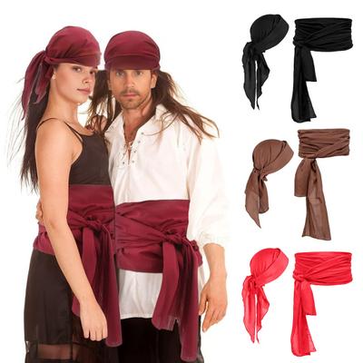 Piratenkostuum Piratenthema Hoofddoek Riem Set Lichtgewicht Cosplay Kostuum voor Feesten Halloween Kerstmis Podiumshows Rekwisiet