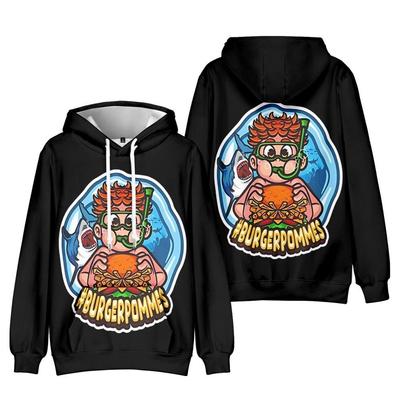 Mens Womens Hoodie Burgerpommes ICrimax Hoodies Streetwear Harajuku Casual Cartoon Printed Hooded Pullover Sweatshirts