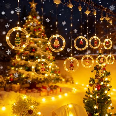 LED Weihnachtsmann Vorhanglicht Weihnachtsdekoration Heim Innen Lichterkette Nachtlicht Weihnachtsgeschenk Neujahrsdekoration