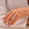 Trumium 1.5CT Moissanite Engagement Rings for Women D Color VVS1 Clarity 925 Silver Vintage Round Celtic Wedding Band